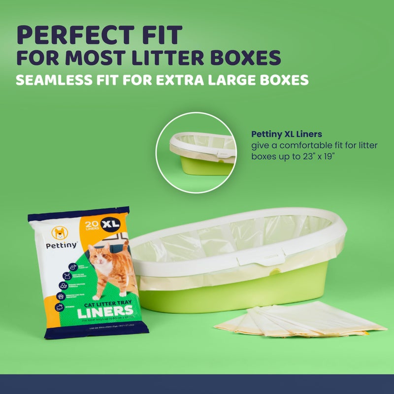 Pettiny 20 XL Cat Litter Box Liners with Drawstrings - Scratch Resistant Cat Litter Bags for an Extra Large Litter Pan - Image 3
